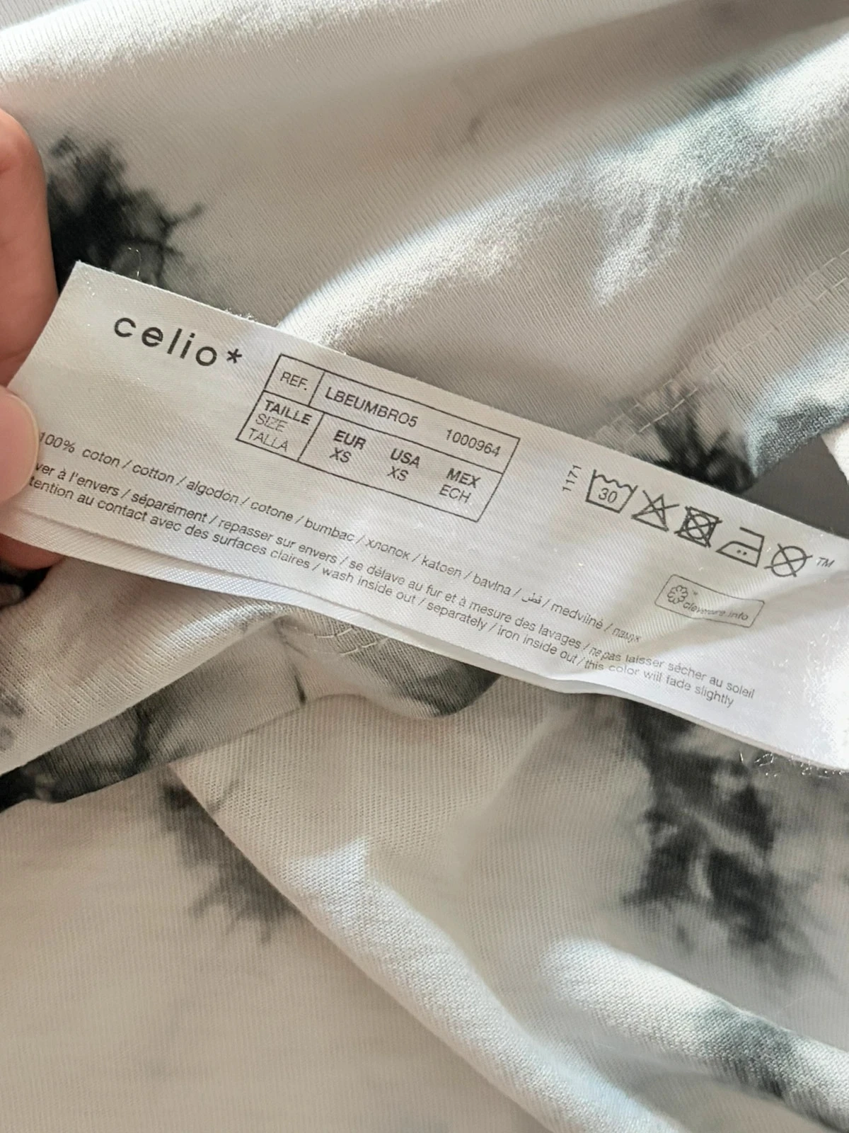 T-shirt Umbro Style Streetwear Vintage – Maat XS – Tie-Dye Grijs & Zwart – photo 10